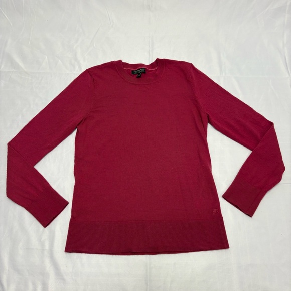 Banana Republic 100% Merino Wool Women’s Small Long Sleeve Crewneck Sweater Pink - Picture 2 of 10
